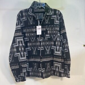 VIEWON Aztec Southwest Shacket  Unisex S Cotton Blend Button Up Retro Western